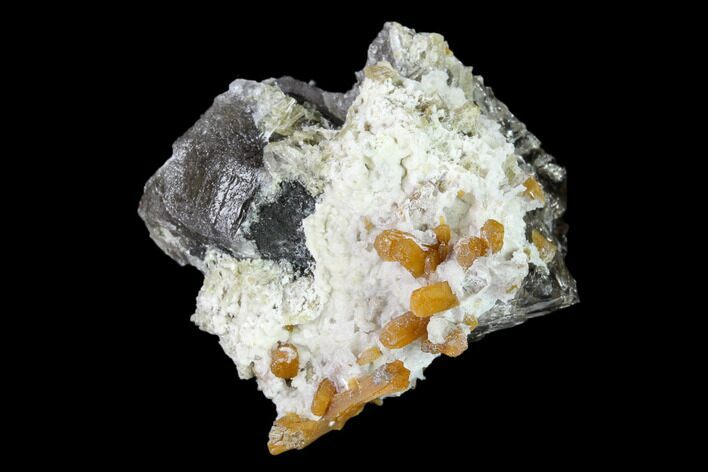 Stilbite, Quartz, Clinozoisite and Calcite Association - Poland #148430